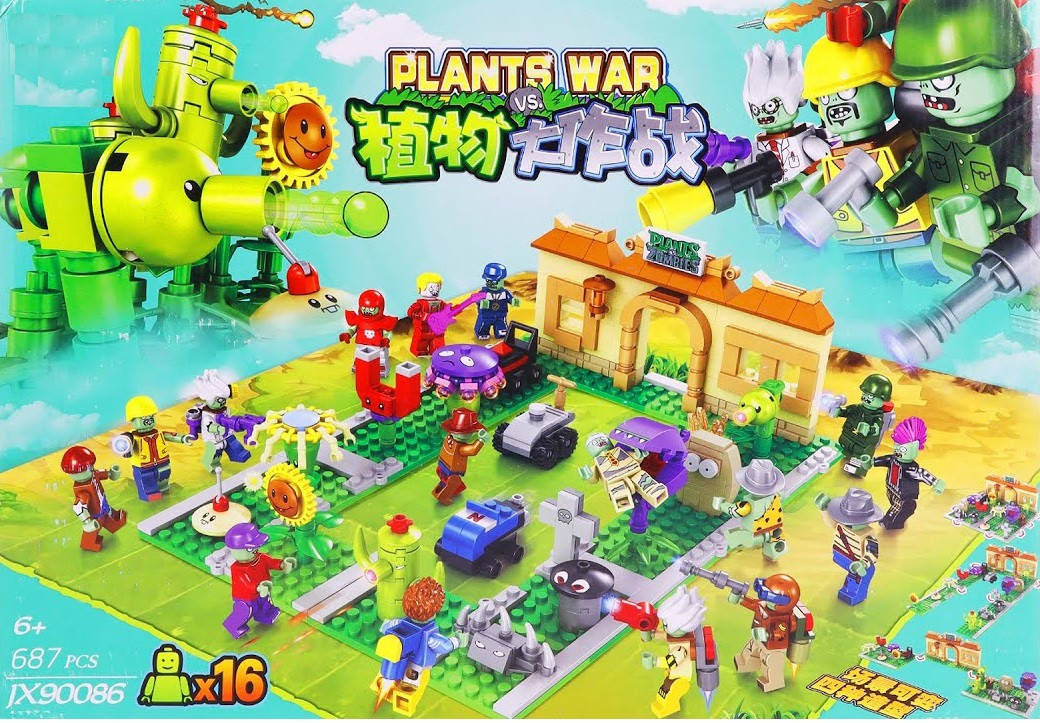 

Конструктор набор растения против зомби 687 деталей Plants vs Zombies для лего