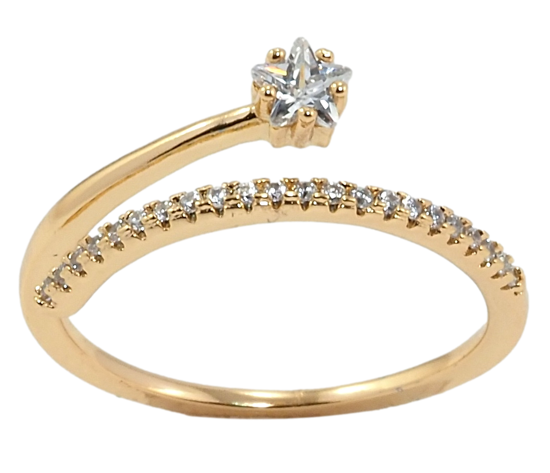 

Кольцо Xuping Позолота 18K "Дорожка циркония со звездой" р.17-18