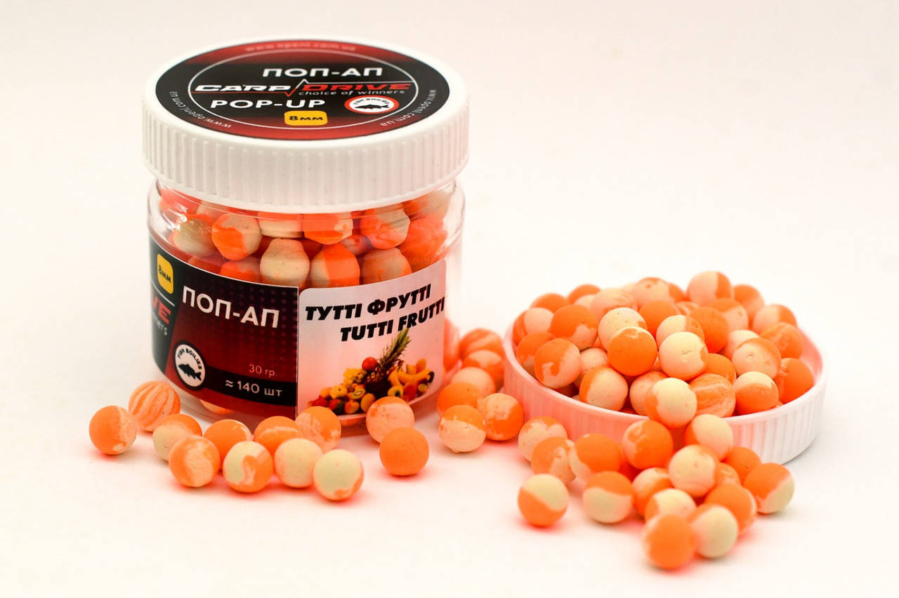 

Бойл плавающий, поп ап для рыбалки, поп ап Тутти Фрутти (Tutti fruit) 8мм Carp Drive