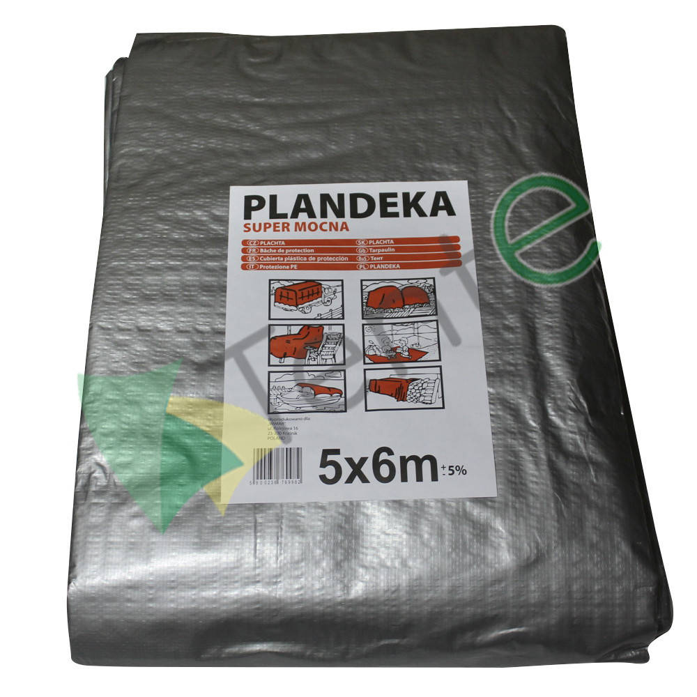 

Тент Tarpaulin SUPER MOCNY 160 г/м2 5х6 м (+-5%), Светло-серый