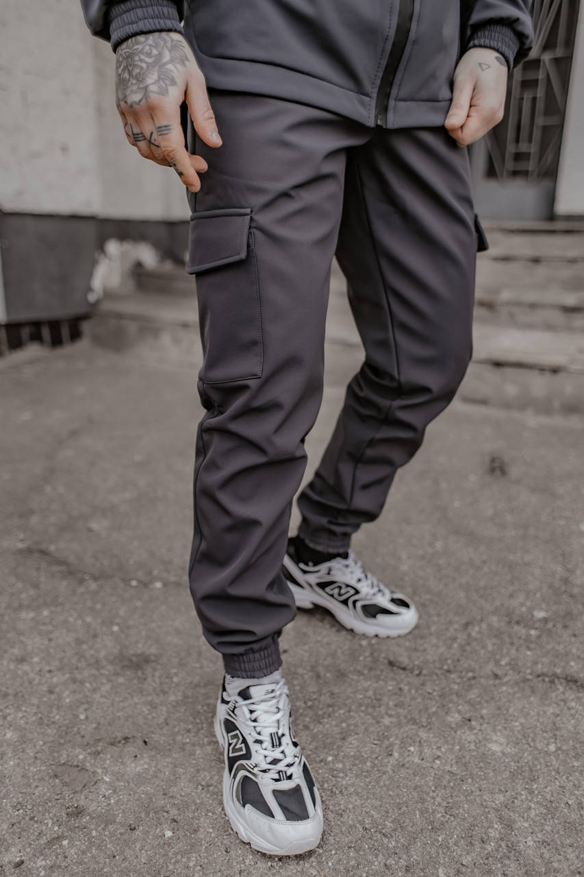 

Штаны мужские на флисе теплые SoftShell "Intruder" серые, Серый