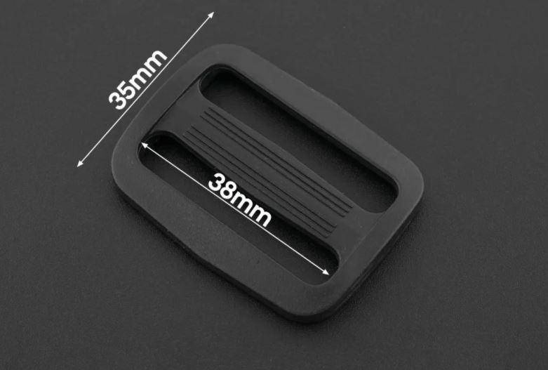 

Пряжка перетяжка 2-х щелевая 38 мм, Черный