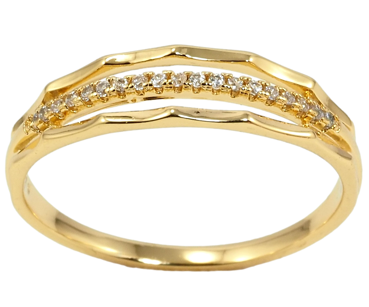 

Кольцо Xuping Позолота 18K "Дорожка циркония" р.17,17.5,18.5,19