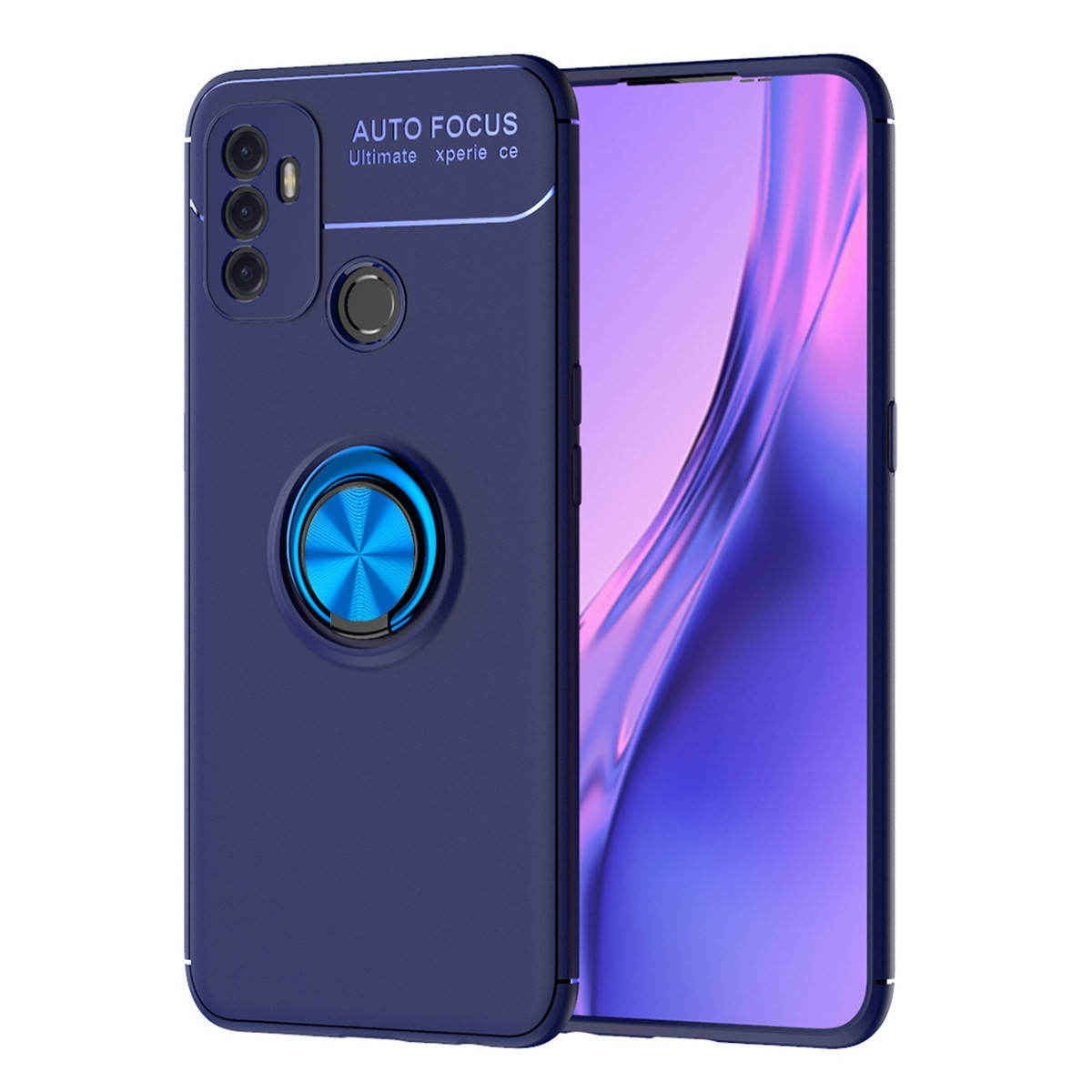 

Чехол TPU Ring для OPPO A53 бампер с подставкой Blue