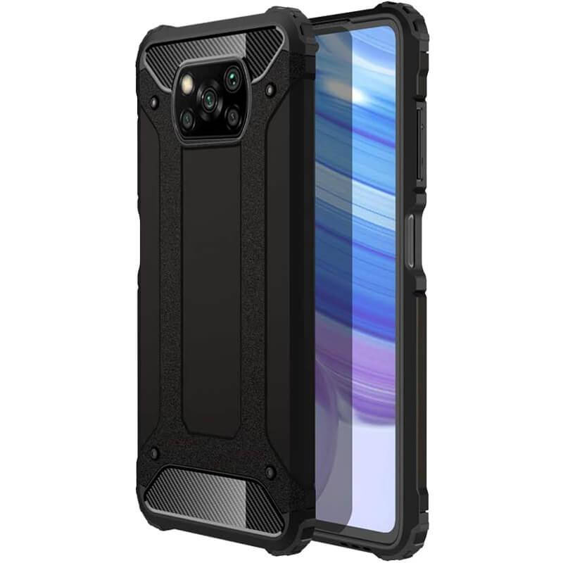 

Бронированный противоударный TPU+PC чехол Immortal для Xiaomi Poco X3 NFC / Poco X3 Pro Черный