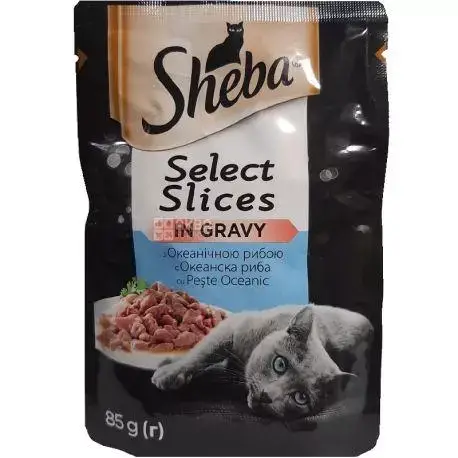 

Корм Sheba Selection с океанической рыбой в соусе 85г (шеба)