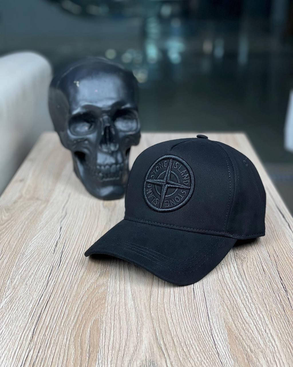 

Кепка мужская Stone Island черная LUX качество, Черный