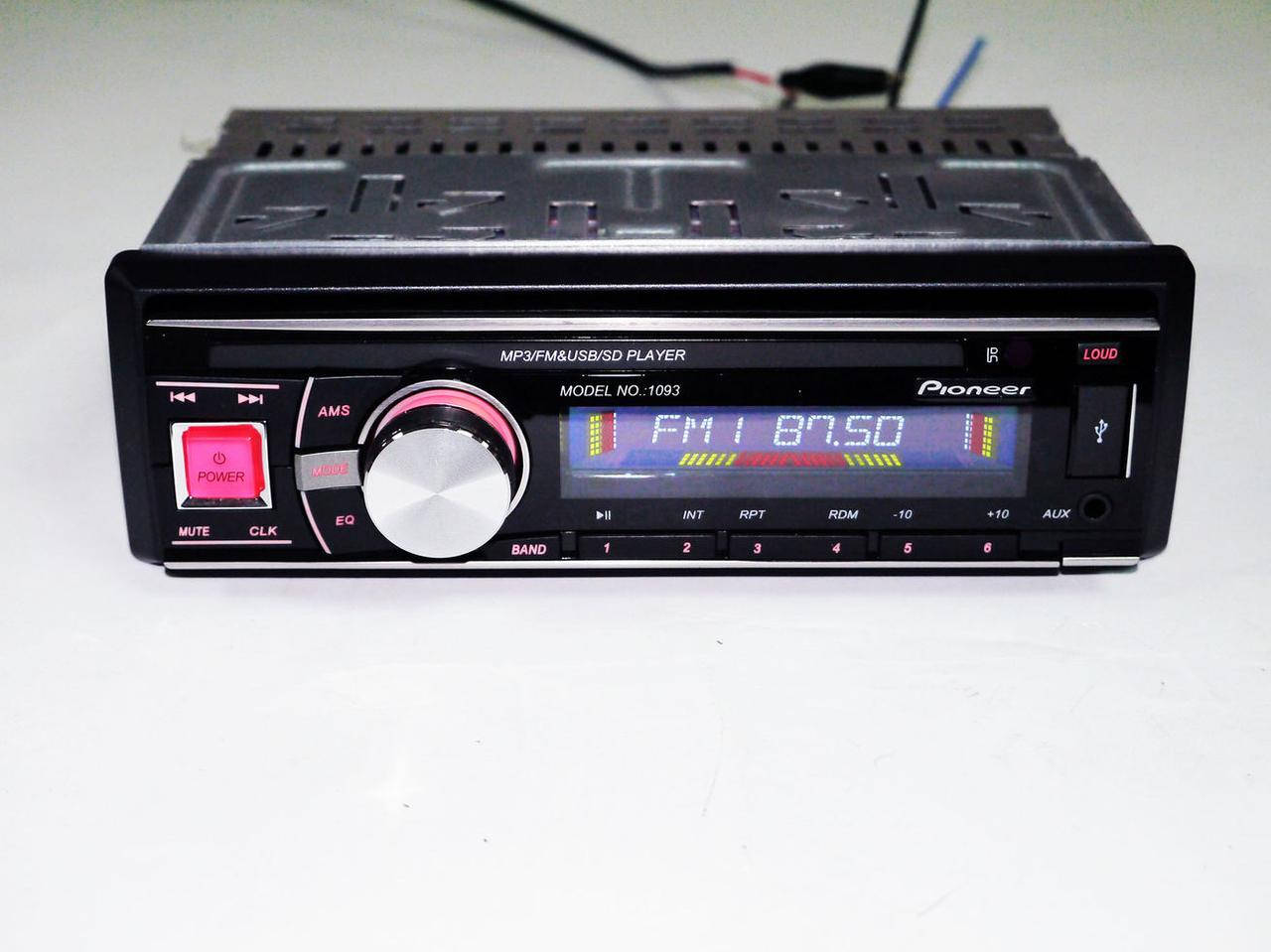 

Автомагнитола Pioneer 1093 Съемная панель Usb+Sd+Fm+Aux+ пульт