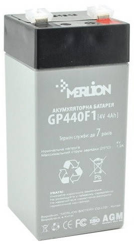 

Аккумуляторная батарея MERLION AGM GP44M1 4V 4Ah (48x48x100) Q30