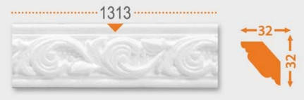 

Плинтус потолочный Добра Справа А113, 1,3м, Белый