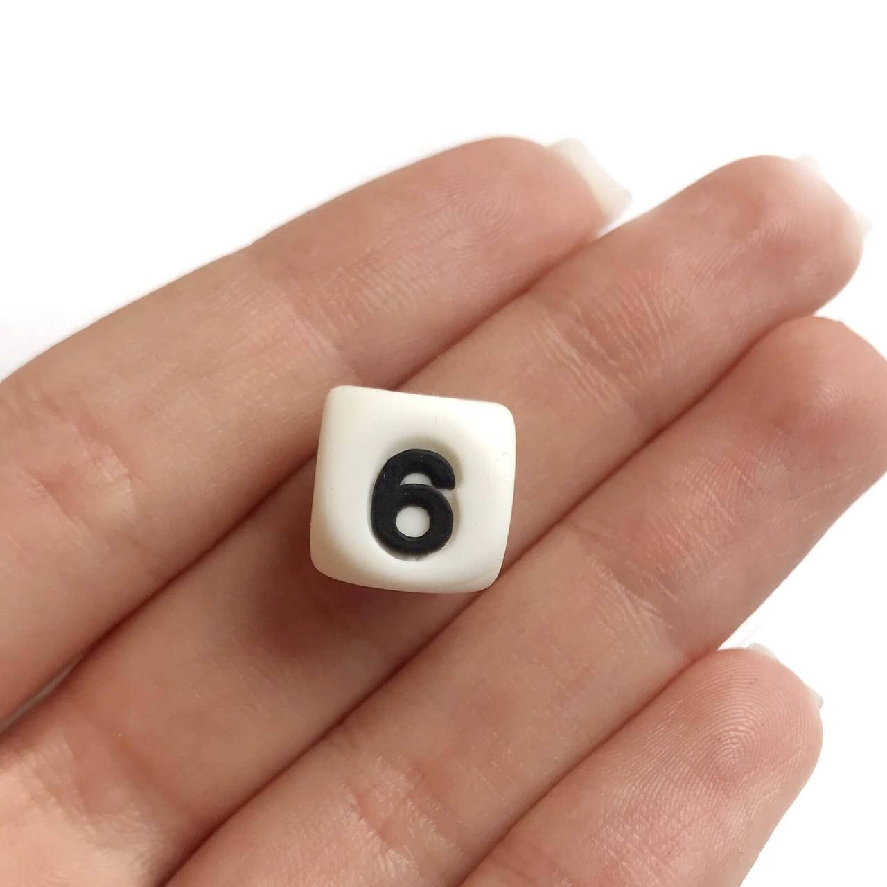 

Цифра 6(силиконовые бусины), Белый
