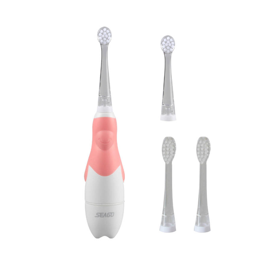 

Детская зубная щетка Seago SG-513 звуковая с 4-мя насадками, Pink