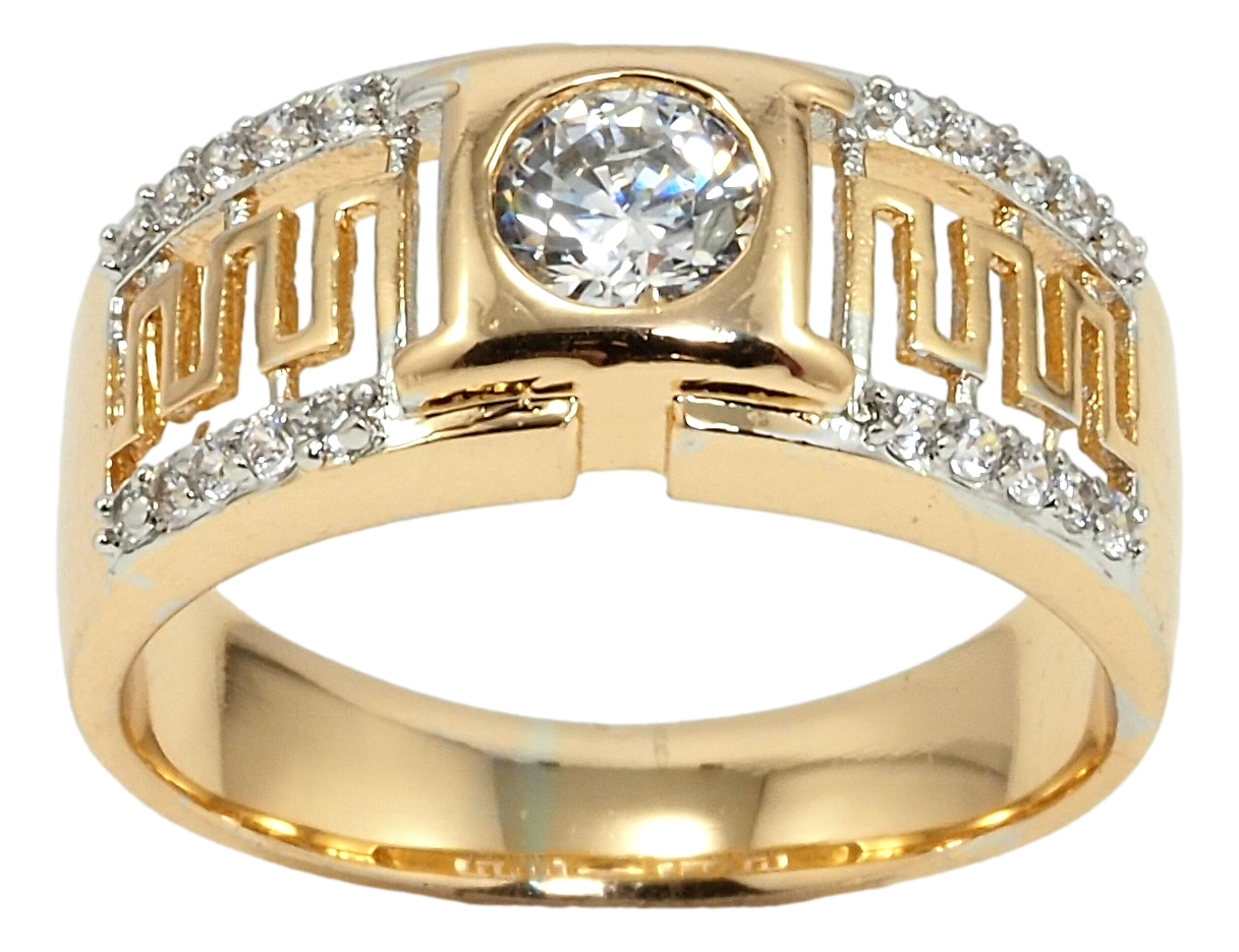 

Кольцо Xuping Позолота 18K + Родий "Фианит с дорожками циркония" р. 16.5,19