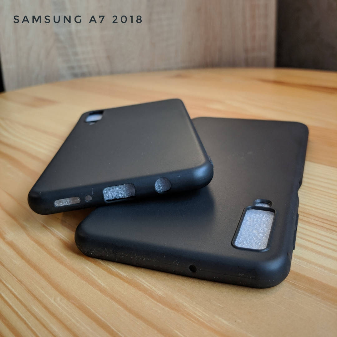 

Матовый ТПУ чехол-бампер для Samsung A7 2018, Черный
