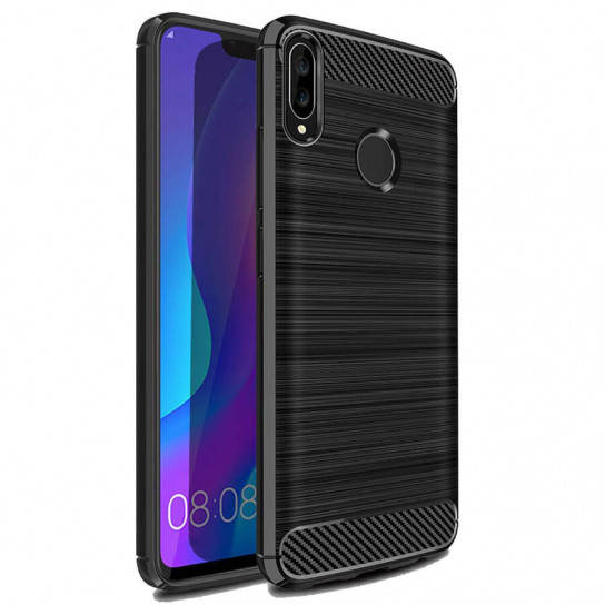 

Противоударный матовый чехол для Huawei P Smart Plus Черный бампер