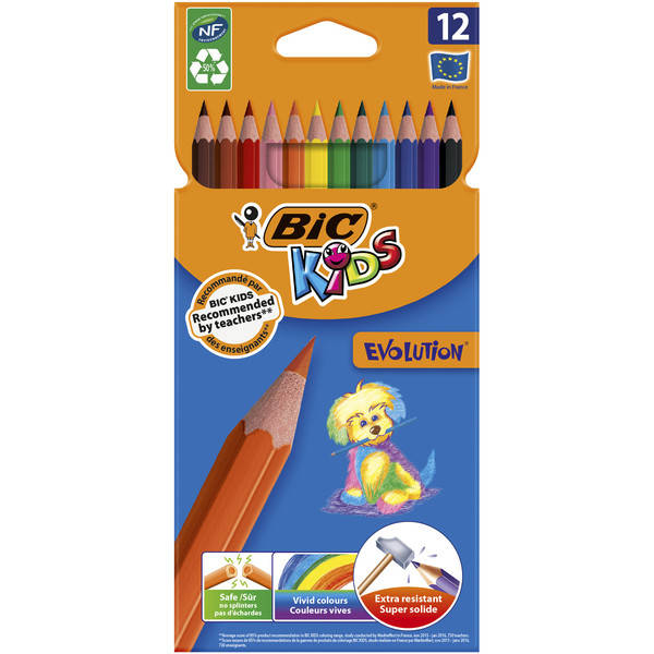 

Карандаши цветные BIC Kids Evolution ECOlutions, 12 цветов