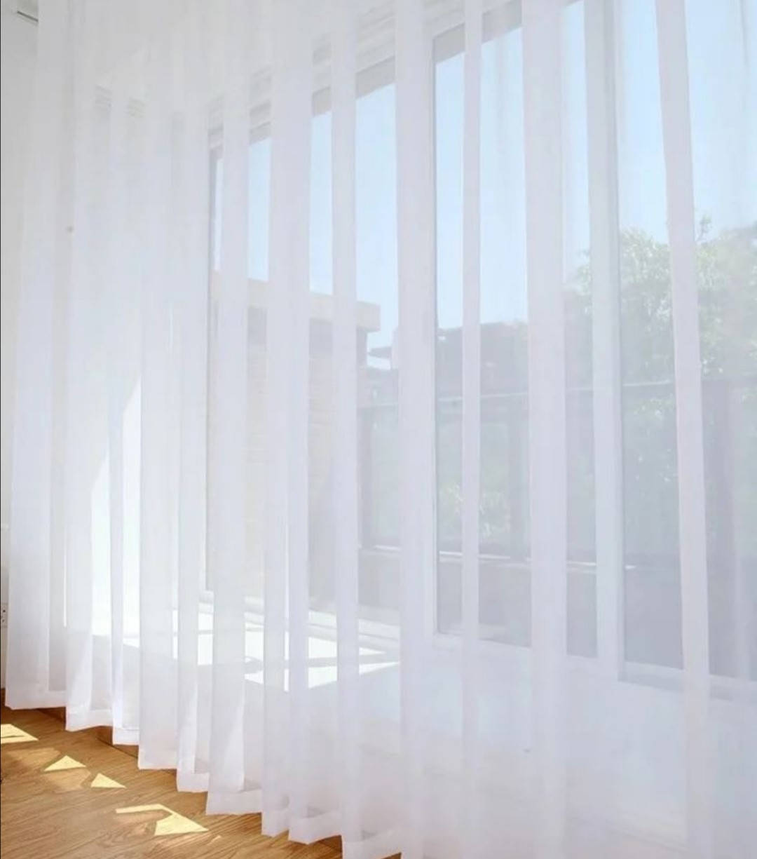 

Готовая тюль белый шифон с утяжелителем ширина 6 м высота 2.95 м, Турция