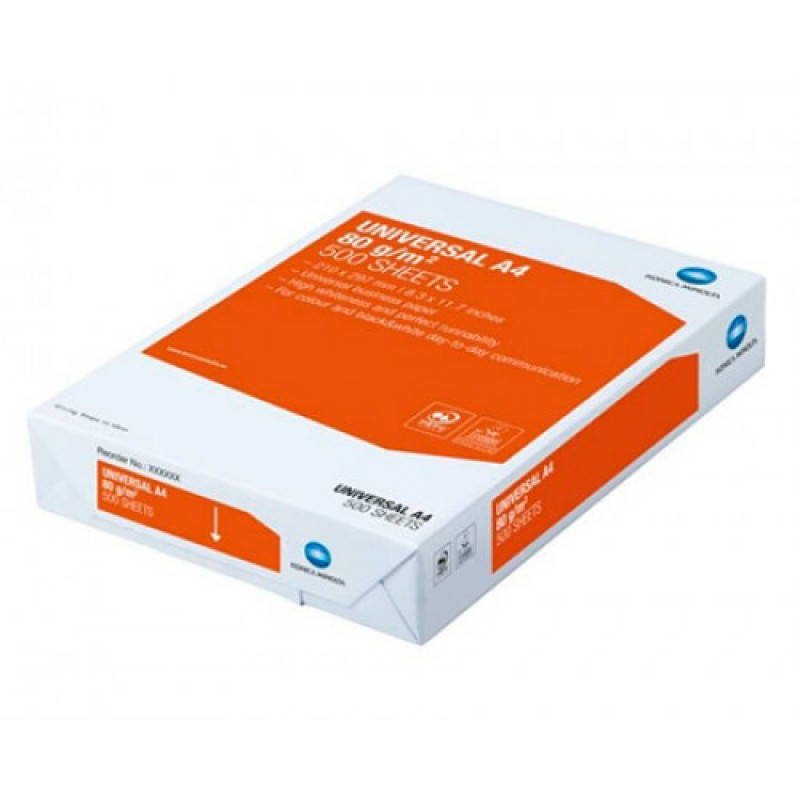 

Папір офісний Konica Minolta Universal, А4, 80 г/м2, 500 аркушів, білий, Белый