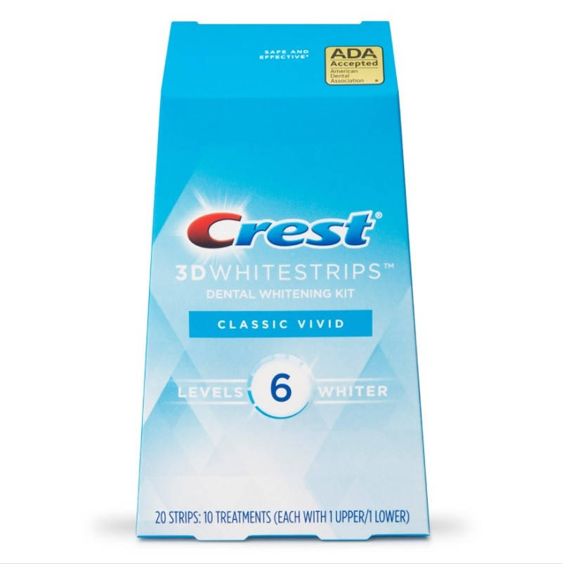 

Отбеливающие полоски для зубов Crest 3D Whitestrips Classic vivid Whitening Kit 10 пар (3 тона)