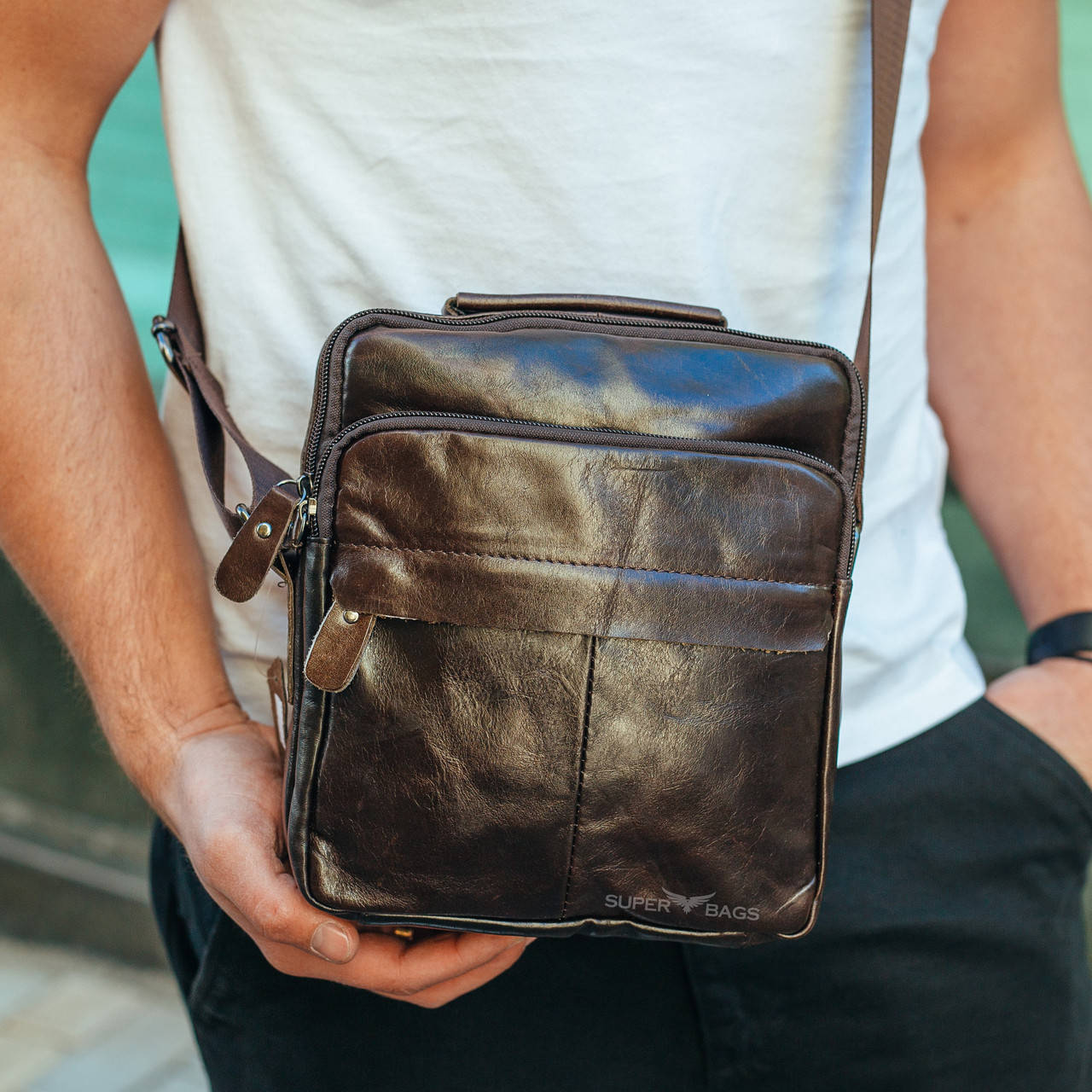 

Сумка-мессенджер через плечо в коричневом цвете Tiding Bag, Коричневый