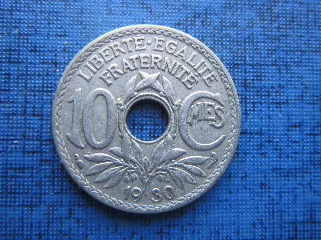 

Монета 10 сантим Франция 1930