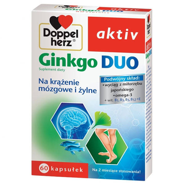 

Doppelherz Aktiv, Ginkgo Duo Гинкго Билоба экстракт , Omega-3, витамины 60 капс