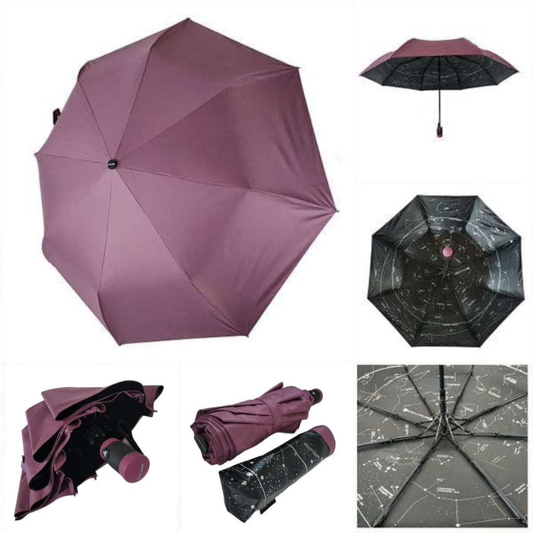

Однотонный зонт-полуавтомат "ЗВЕЗДНОЕ НЕБО" от фирмы "Max", сиреневый, 3065-6