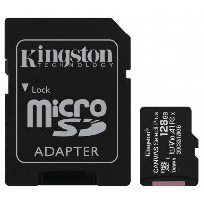 

Карта памяти Kingston 128GB micSDXC class 10 A1 Canvas Select Plus (SDCS2/128GB)