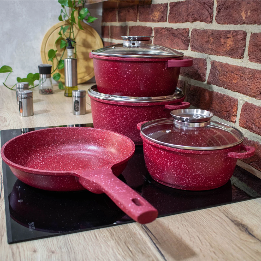 

Набор кастрюль со сковородой Top Kitchen TK00076, Бордовый
