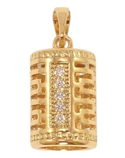 

Кулон Xuping Позолота 18K "Цилиндр с резным меандровым узором и дорожками циркония"