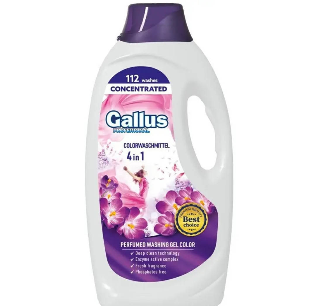 

Гель для стирки Gallus Color Professional Concentrated 4в1 4.05 л 112 стирок