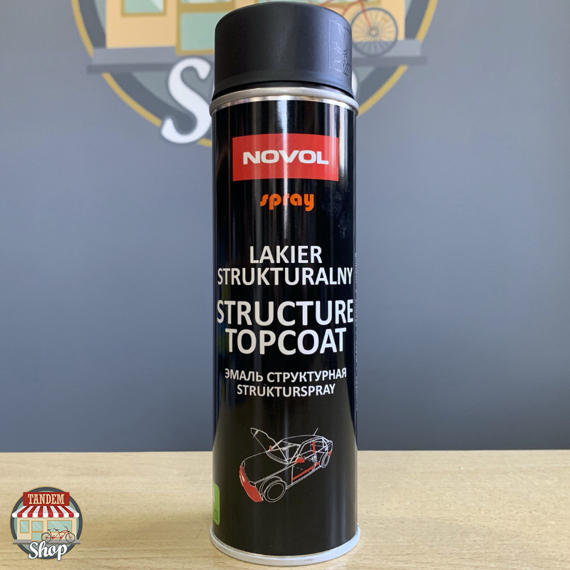 

Краска (эмаль) структурная для пластика Novol Spray, 500 мл Аэрозоль Черный