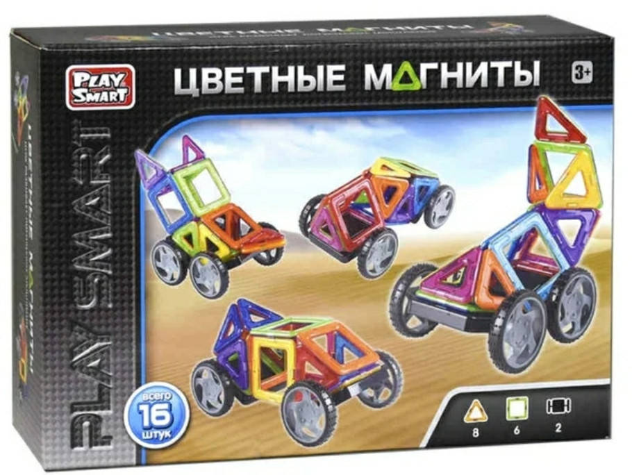 

Магнитный конструктор "Цветные магниты" 16 деталей