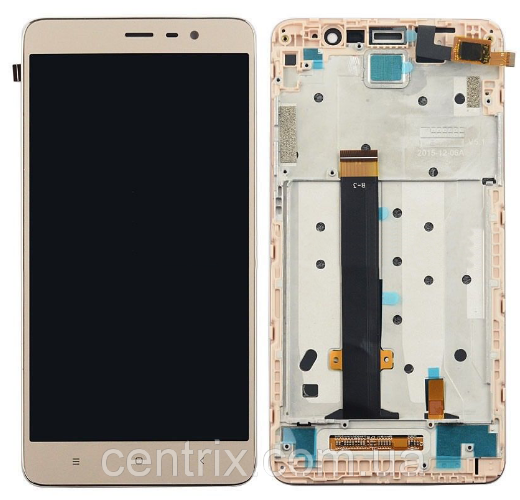 

Дисплей (экран) для Xiaomi Redmi Note 3 + тачскрин, с передней панелью, цвет золотой