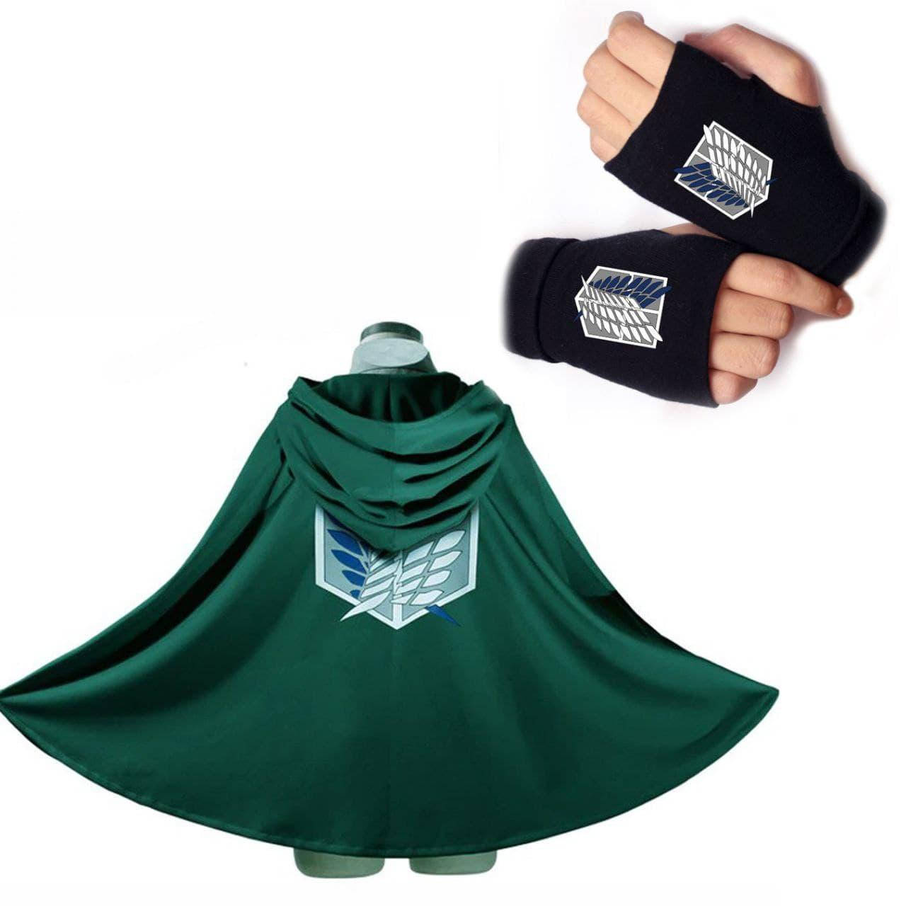 

Набор Атака Титанов Attack on Titan: Накидка Мантия Разведкорпус + Перчатки | КОСПЛЕЙ COSPLAY ANIMЕ