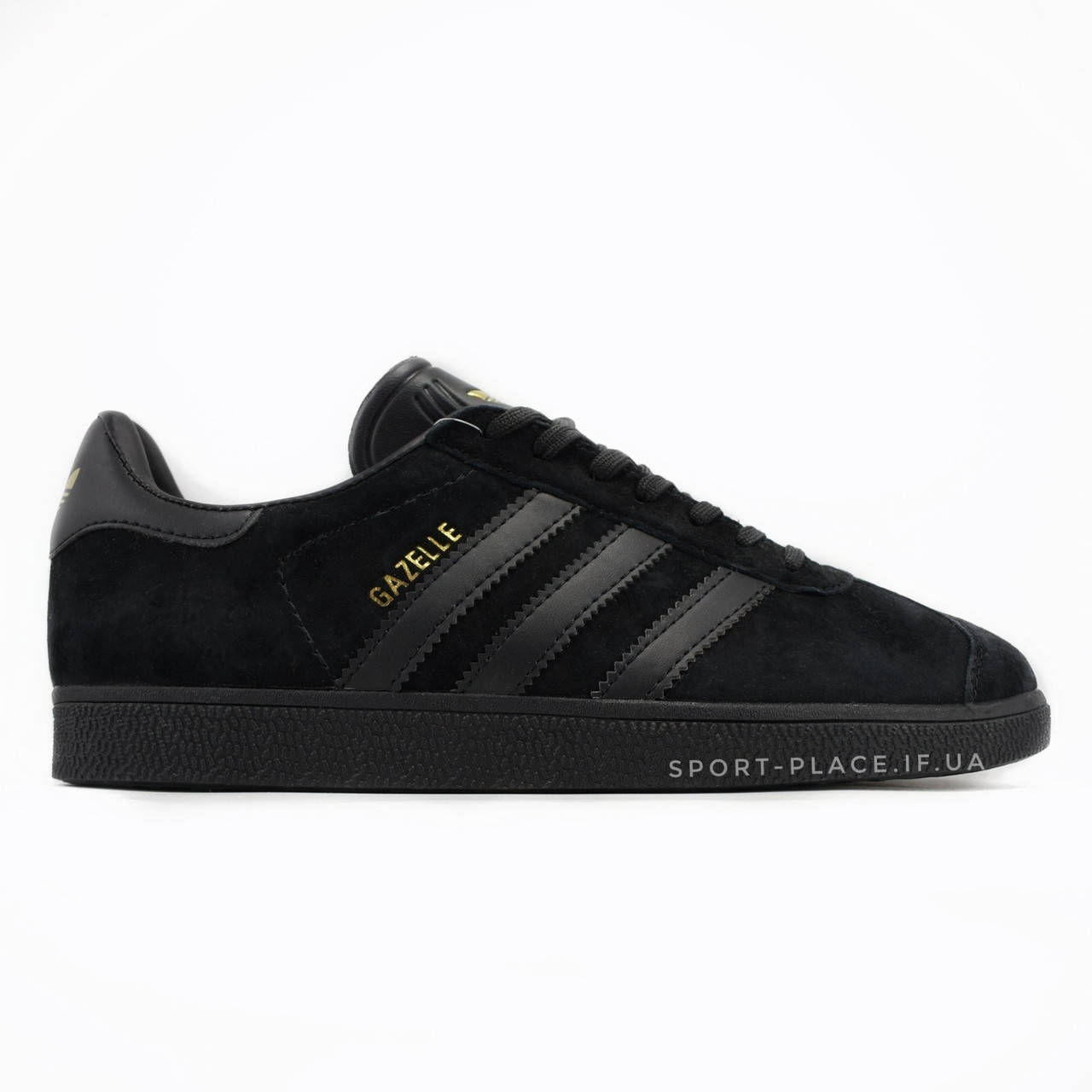 

Мужские кроссовки Adidas Gazelle full black (Адидас Газель\Газели) черные, Черный