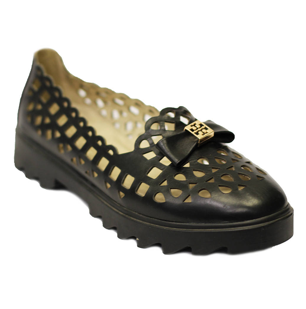 

Женские кожаные туфли с перфорацией Marco Piero 38, Черный