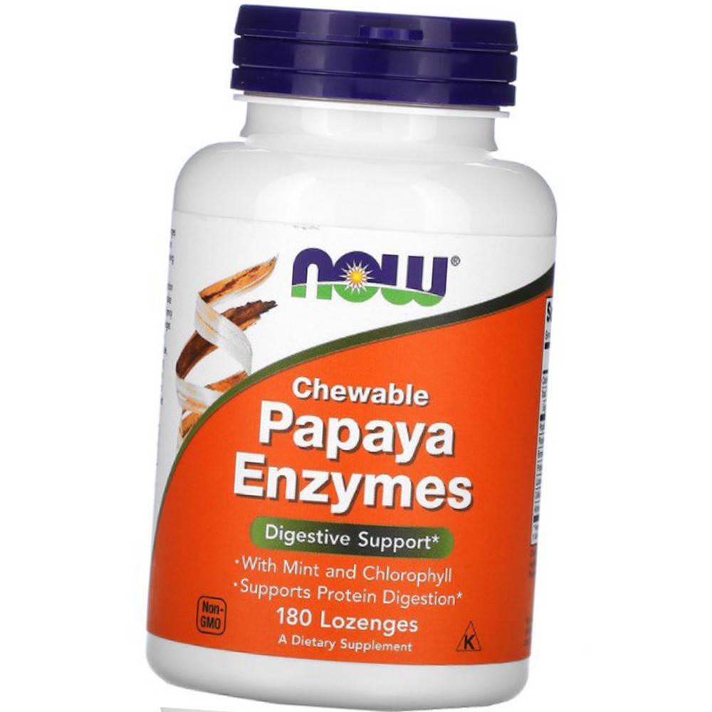 

Пищеварительные ферменты папаин NOW Chewable Papaya Enzyme 180 жев пастилки