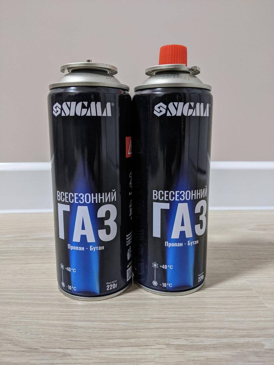 

Портативный цанговый газовый баллон Sigma 220 г