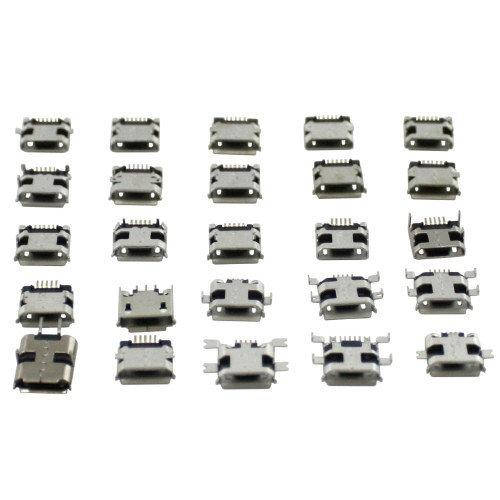 

25x MicroUSB разъем гнездо 5-ти контактное, набор 2000-04026