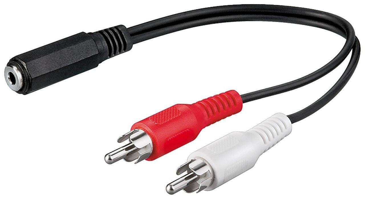 

Перехідник аудіо Jack 3.5mm 3pin-RCAx2 F/M Goobay 0.2m AWG29 Red/White Черный(75.05.0092)