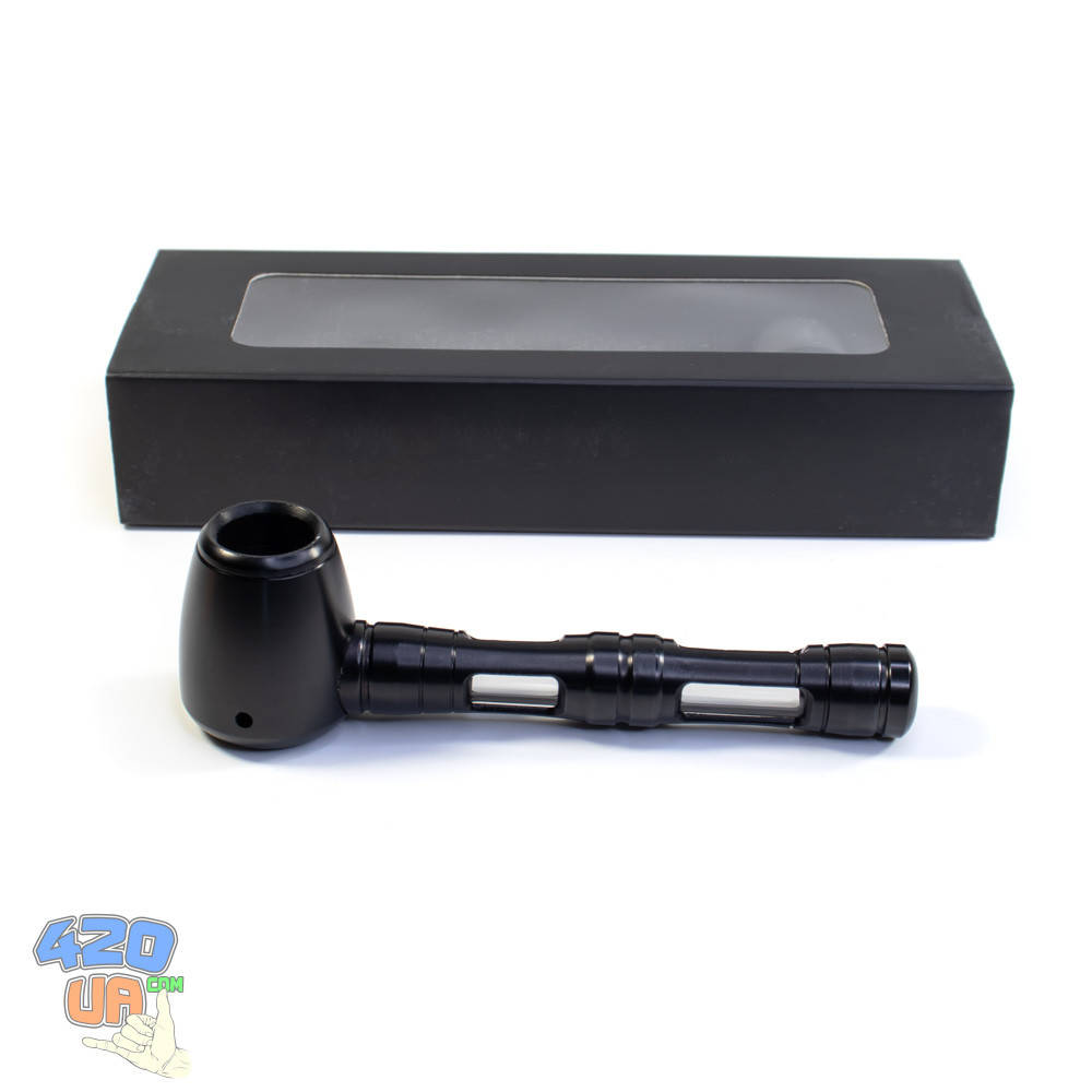 

Трубка для курения металлическая разборная JAH PIPE стеклянная для курения длина 12 см, Черный