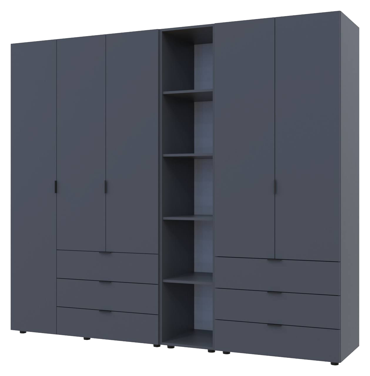 Комплект Doros Гелар з Етажеркою Графіт 2+3 ДСП 231.9х49.5х203.4 (42005057) 3