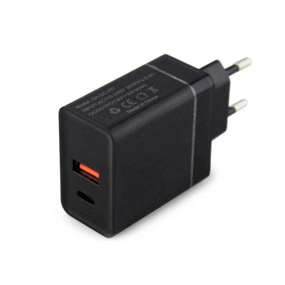 

Зарядное устройство для телефона 220V USB/TYPE C черный, quick charge 3.0, блок питания для телефона (NS)