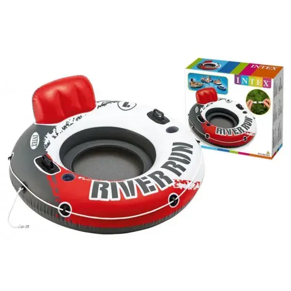 

Круг-плот со спинкой для игр в воде, надувное кресло-круг River Run Intex 56825