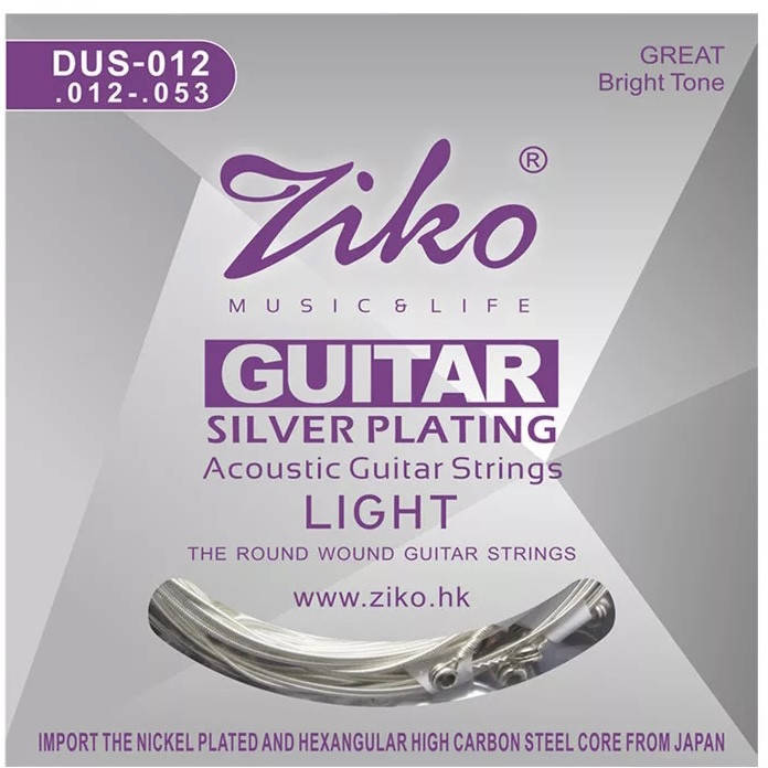 

Струни посеребренные для акустической гитары Ziko 12-53