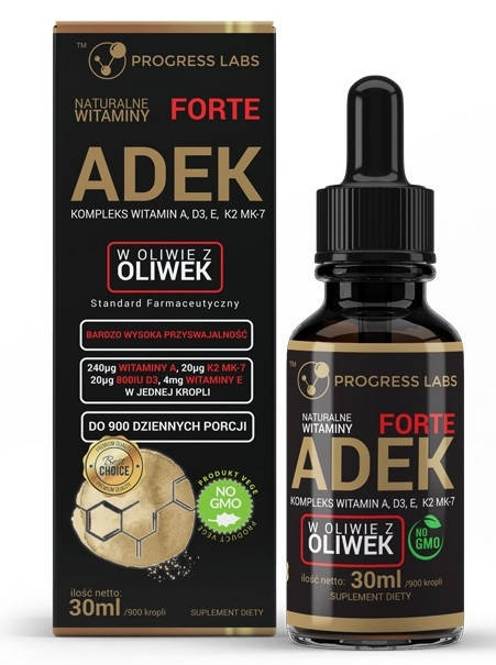 

Витаминный комплекс, ADEK A, D3, E, K2 MK-7 30ml, PROGRESS LABS