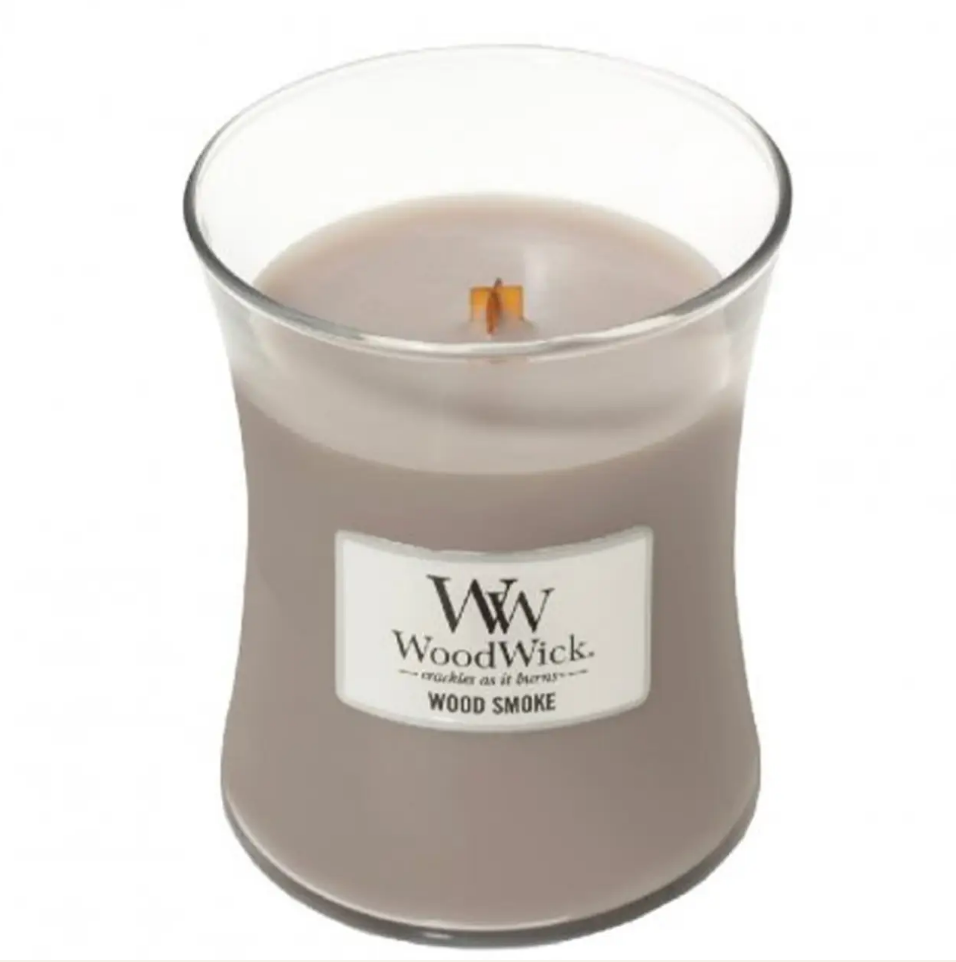 

Ароматическая свеча с ароматом кедра и тлеющих углей Woodwick Medium Wood Smoke 275 г
