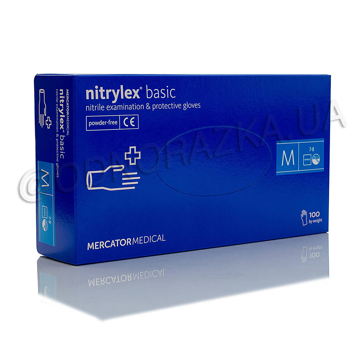 

Перчатки нитриловые Nitrylex Basic, размер , cиние, 100 шт, Синий