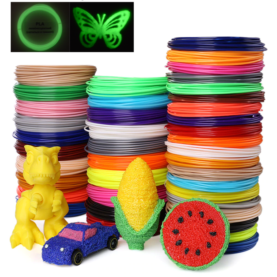 

Набор 25 цветов PLA 250м. пластика для 3D ручки ПЛА светящийся